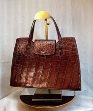 A beautiful vintage alligator skin Handbag in cognac colour