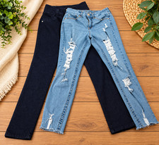Women’s Jeans Lot of 2 – Crocker Ripped Size 9 High‑Rise Skinny & Seven7 Size 8