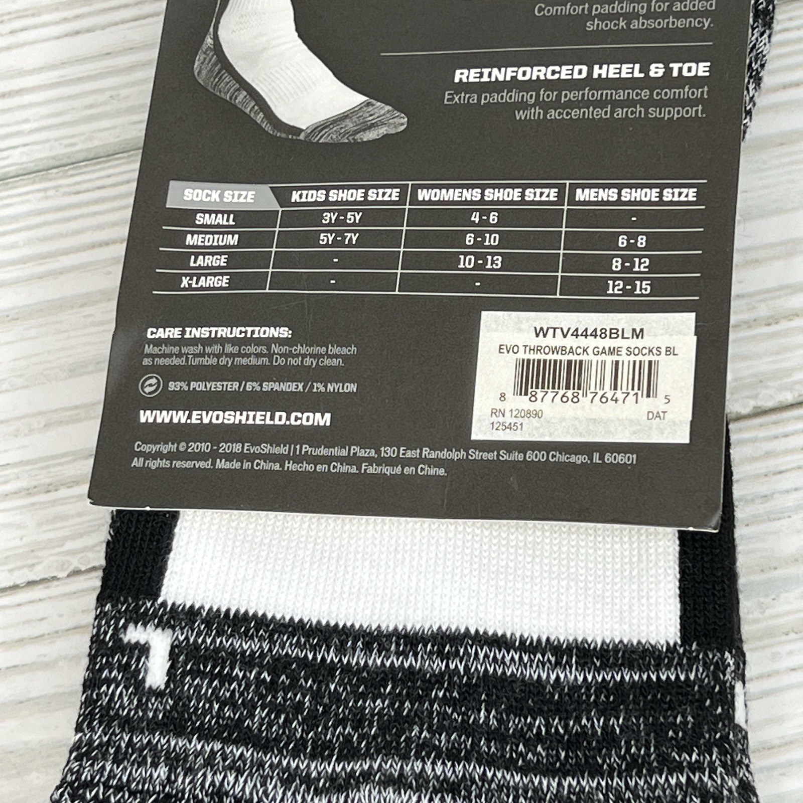 NEW EvoShield Throwback Game Socks Great For Baseball Softball Black White Med