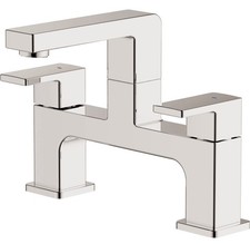 Goodhome Bath Filler Chrome Dual Lever Brass Square Manual Faucet Mixer Tap New