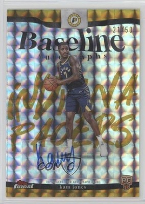 2025-26 Topps Finest Baseline Gold Geometric Refractor 21/50 Kam Jones Auto z7d