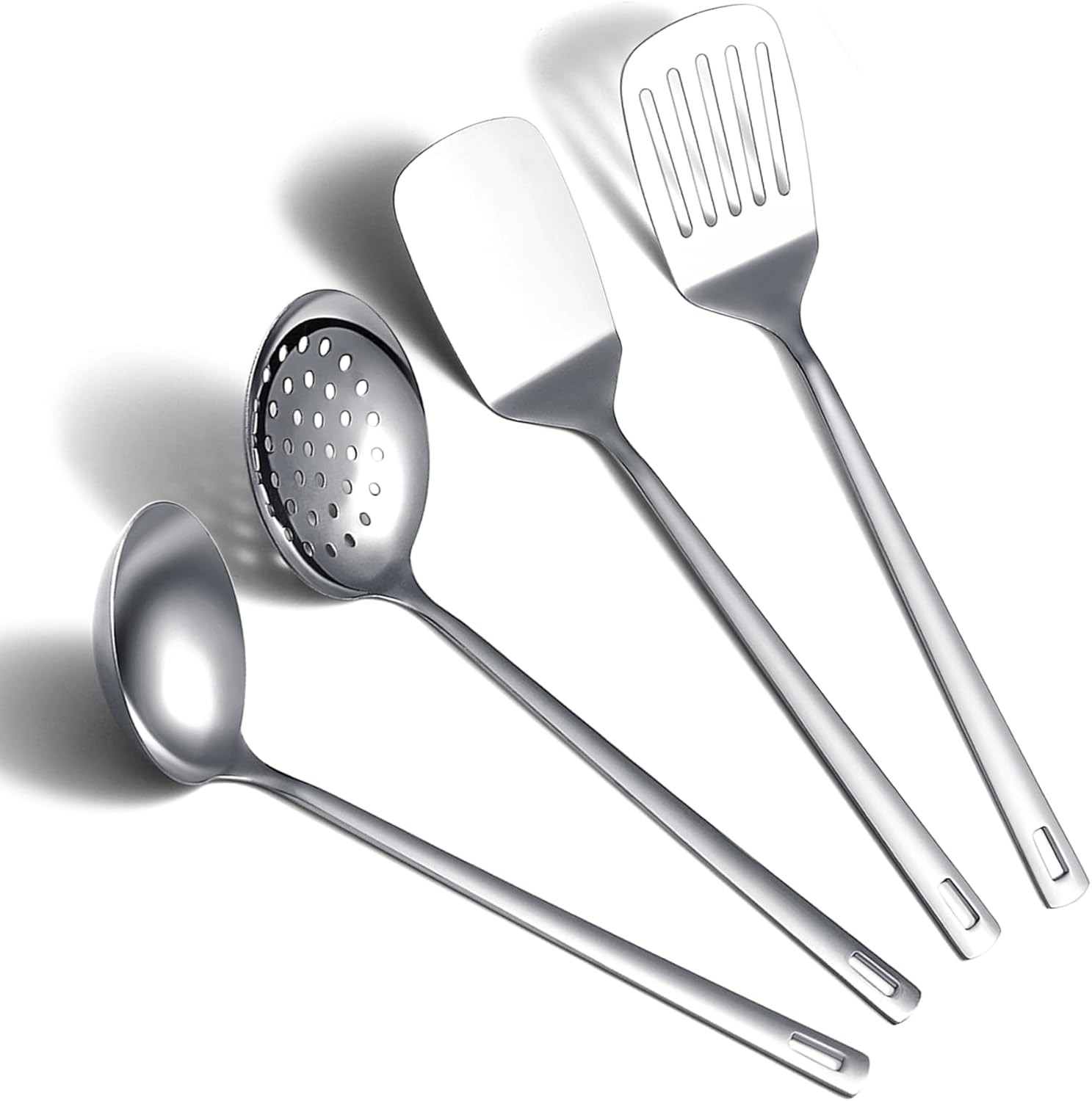 Stainless Steel Kitchen Utensils Set 4 Pieces, Cooking Utensil Sliver, Silver