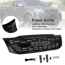 Matt Black Front Bumper Grille Grill Fit Toyota Hilux Vigo MK7 2012-2014 T3
