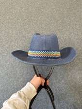 YA 70s Blue Jean Denim Cowboy Western Hat - Size 7 1/4th-7 3/8th