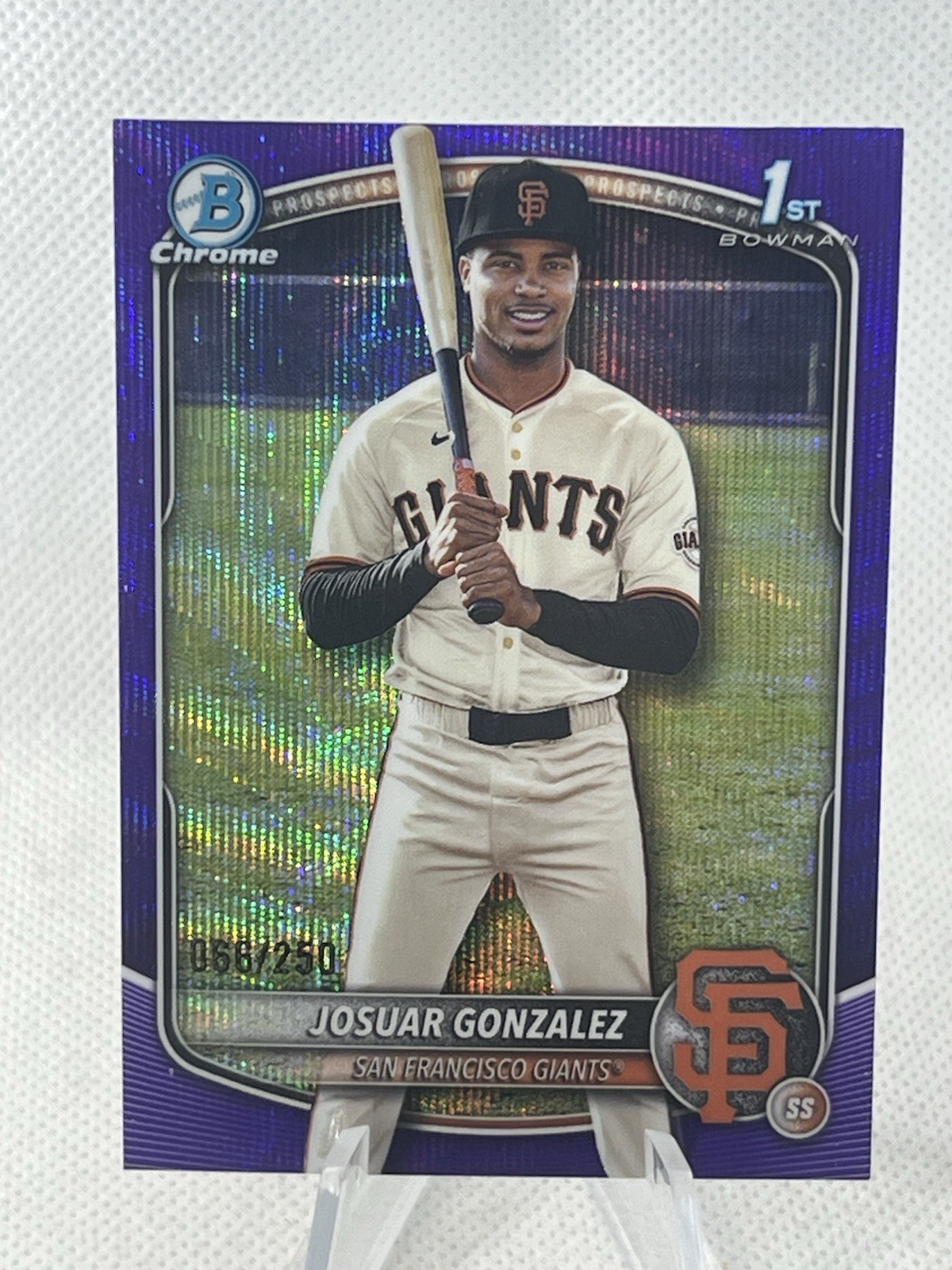 Josuar Gonzalez - 2025 Bowman Chrome #BCP-153 Purple Wave /250 1st Bowman