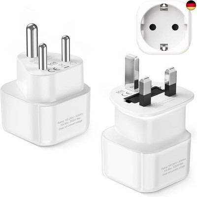 LENCENT Typ D und Typ G Kombi-Reiseadapter für Malediven Sri Lanka Tansania 