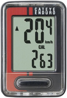 Enduro Wired Bike Computer - Cateye Enduro Wired Computer - Black/Red - Bike