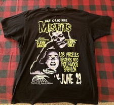Original Misfits June 29th 2019 Tour Los Angeles T Shirt Size XL Black Rare