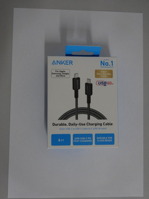 Anker 322 USB-C zu USB-C Kabel 1,8m (6ft) geflochten 60W High Charging NEU + OVP