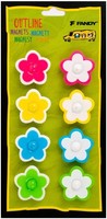 8595083592556 Magnesy Na LodóWkę Do Tablic Dla Dzieci 3 Cm Kwiatki 8 Szt. Fandy
