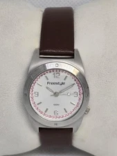 Women's Freestyle 312S Pretty Girl 63617 Pink Crystal Brown Leather Band Watch 5