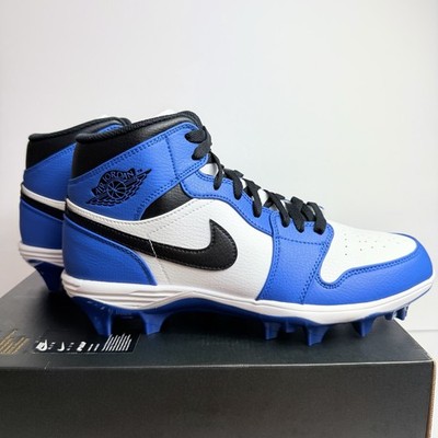 Nike Air Jordan 1 Mid TD Football Cleats Game Royal Blue FJ6805-104 Size 9.5