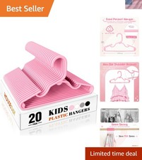 Effortlessly Organize Baby Clothes with 20 Pack Slim Pink Hangers - 11 Inch