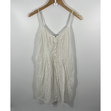 Old Navy Womens Dress L White Coastal Boho Euro Summer Cotton Linen Blend
