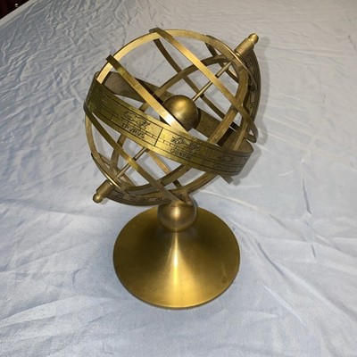 Zodiac Desk Celestial Amillary Globe Sphere Vintage STYLED Home Decor 9  Tall 