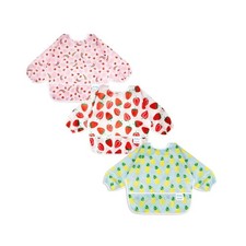 3 Pcs Long Sleeved Bib Set Baby Waterproof Bibs with Pocket Bun... FAST USA SHIP