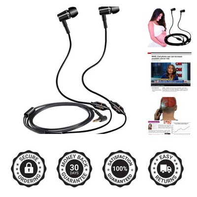 EMF Protection Headphones - Radiation-Free Earbuds with Microphone (3.5mm Jack)
