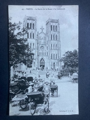 St. Joseph's Cathedral Hanoi Vietnam Vintage Postkarte P90