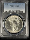 1922 Peace Silver Dollar $1 PCGS MS63 Blue Label U.S. Coin