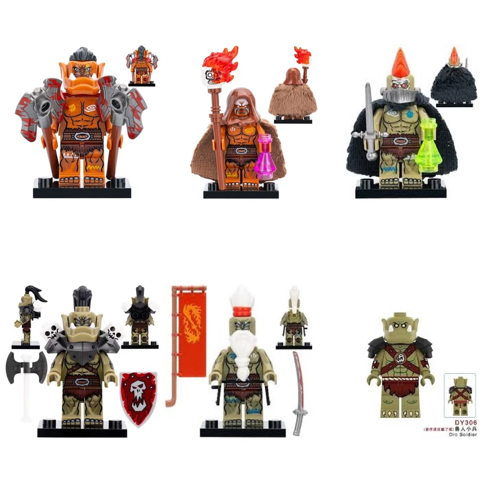 Warcraft Orco Goblin Castello Mostro Personalizzato Lego Mini Figure x 6 Eroe Giocattolo Modello