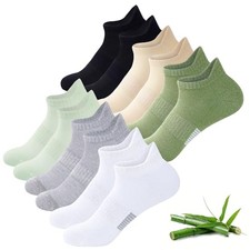 Ankle Socks for Women, 6 Pairs Breathable Bamboo Viscose 8-10 6x Multicolor