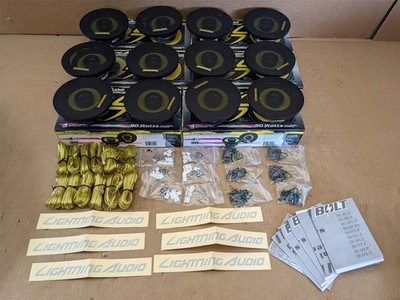 (6) Kits of 6 Pairs Lightning Audio 4 Inch 2-Way 90 Watt Speakers with Wire Set
