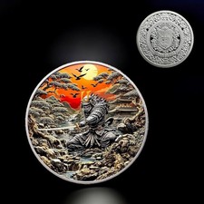 2025 1g Historic Warriors Samurai Colorized 1g Silver Round In Capsule 2025 1g Historic Warriors Samurai Colorized 1g Silver Round In Capsule