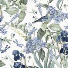 Floral Wallpaper Peel and Stick Blue Flower Contact Paper 16.9inch x118.1inch...