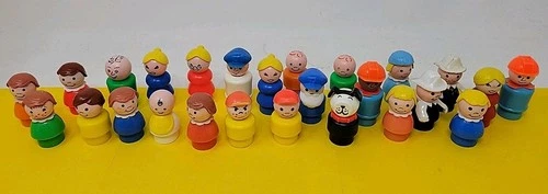 Vintage Lot of 26 Fisher Price Plastic Little People Figure Dog Baby Boy Girl