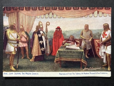 King John Signing the Magna Carta Vintage Postkarte L1