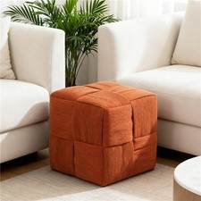Square Ottoman Foot Rest Soft Comfortable Corduroy Woven Footstool Sofa Stool