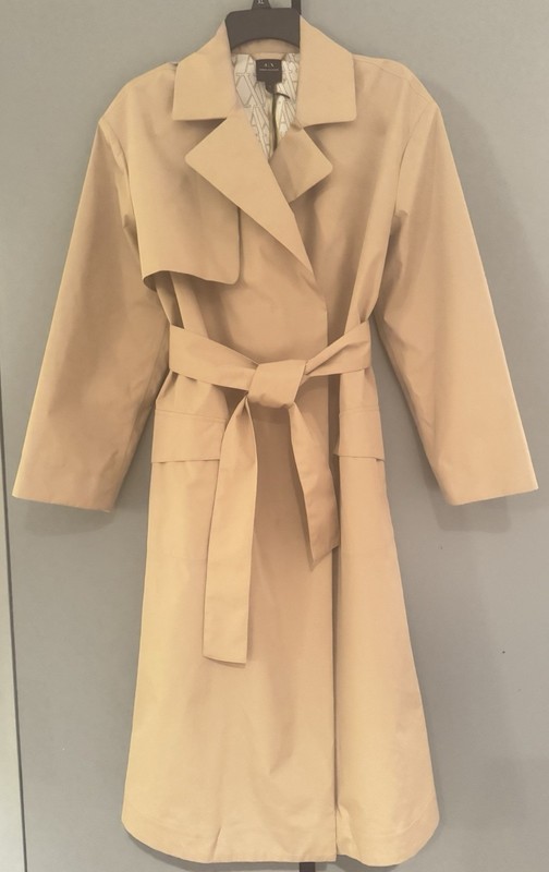 Armani Exchange Beige Belted Trench Coat Women's Long Coat Size XS