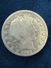 1900 Barber Half Dollar Philadelphia Mint US coin 50c 90% silver