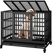38 Inch Heavy Duty Crates for Large Dog, Indestructible and Escape-Proof Cage Ke