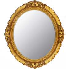 14.8 X 13.1 Inch Oval Wall Mirror Vintage Style Wall Mounted Gold