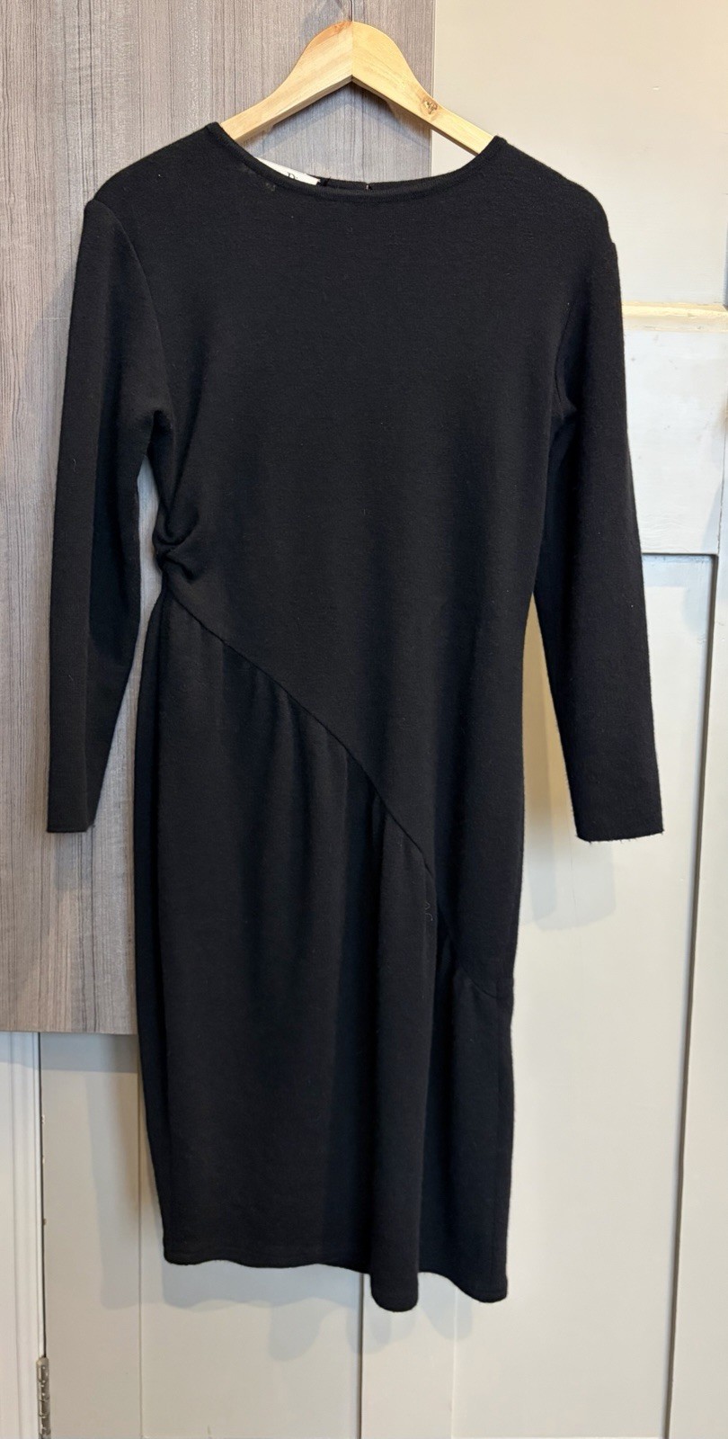 CHRISTIAN DIOR Vintage "Pret a Porter" Ready to Wear Wool Black Dress Size M