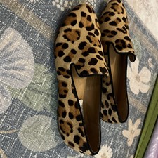 J.CREW Women's Leopard Print Flats 7.5 Calf Hair