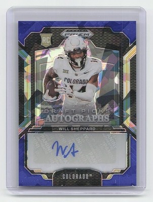 2025 Panini Prizm Draft Picks #DPA-WSD Will Sheppard Auto Blue Ice #/149