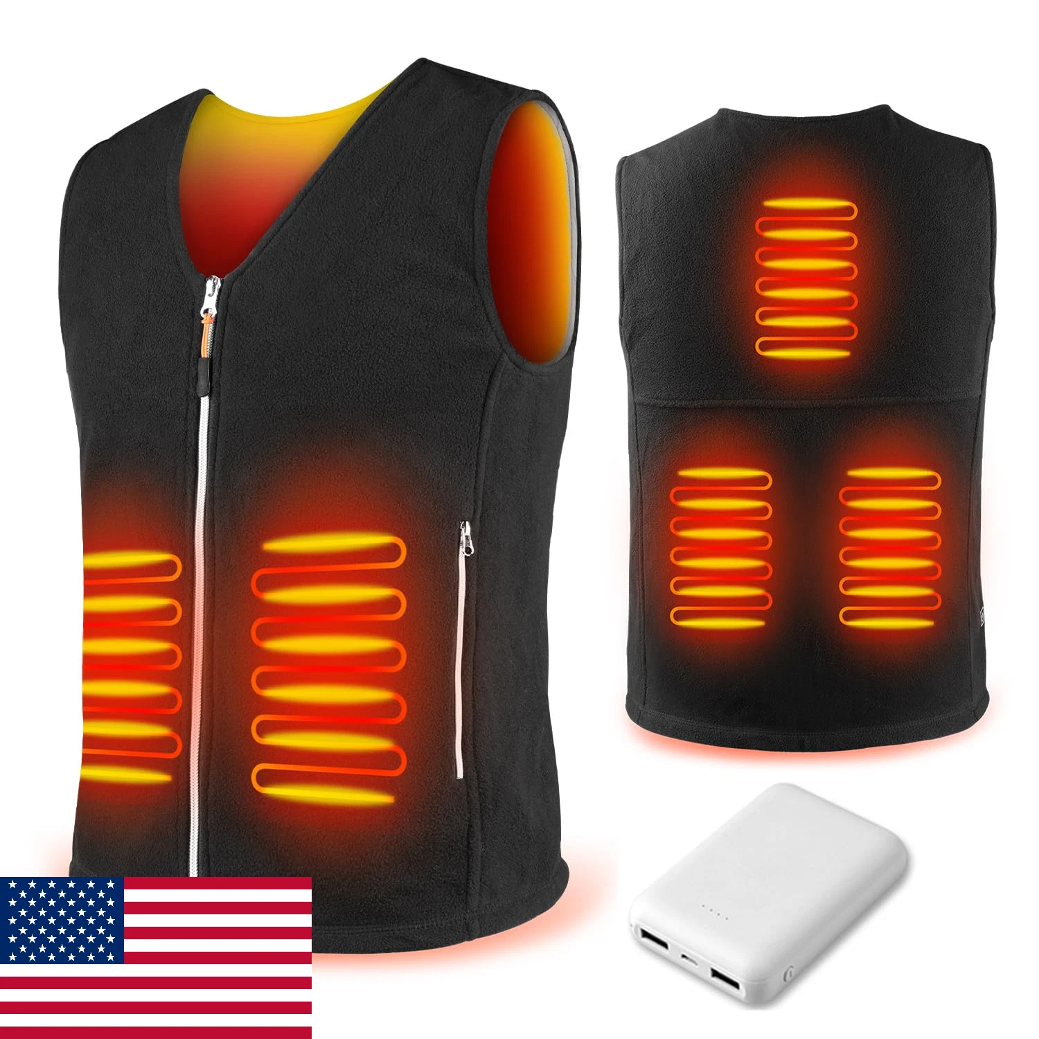Warm Storm Heated Vest for Men/Women - Fleece Jacket, 3 Heat Levels, 5 Zones