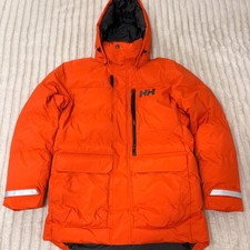 Helly Hansen Parka Jacket Large Orange Hooded...
