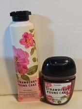 Bath Body Works Strawberry Pound Cake Hand Cream Hand Gel New