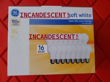 * 16 NEW 100 Watt Vintage DIMMABLE Light Bulbs Old Stock GE A19  Soft White *