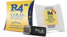 2025 R4 SDHC Gold Pro Card Dual Core Revolution Cartridge + USB Adapter & 16GB