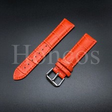 22MM Orange Genuine Leather Watch Strap Fits The Blancpain X Swatch Arctic Ocean