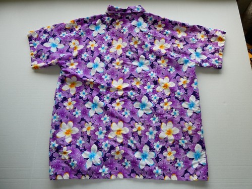 Camisa Hawaiana con Collar Con Botones Auténtica Hecha en Tailandia, Púrpura, Calce L/XL - Imagen 17 de 24