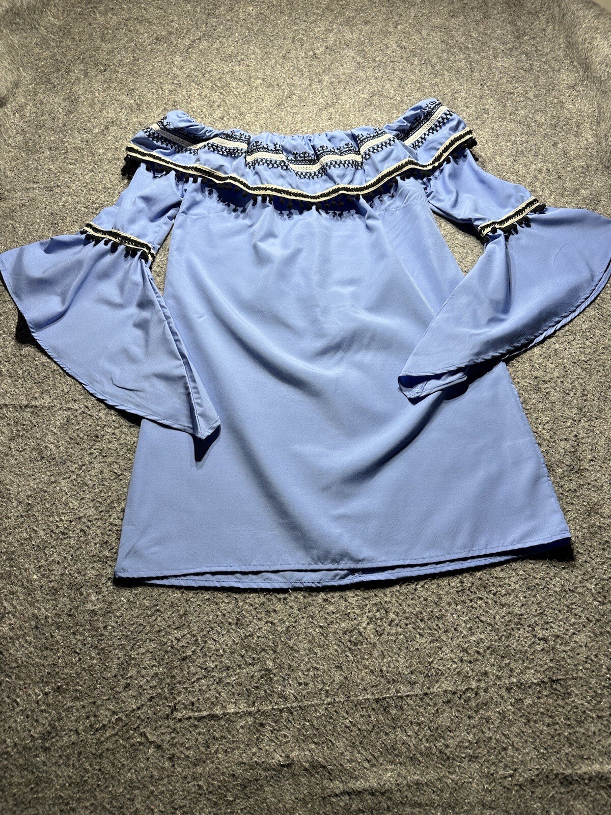 True Destiny Women's Size S Off The Shoulder Boho Lightweight Butterfly Sleeves