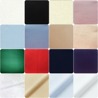 AIDA FABRIC 14ct~HIGH QUALITY SHADES & VARIOUS SIZES~FREE RM 48HR UK POSTAGE