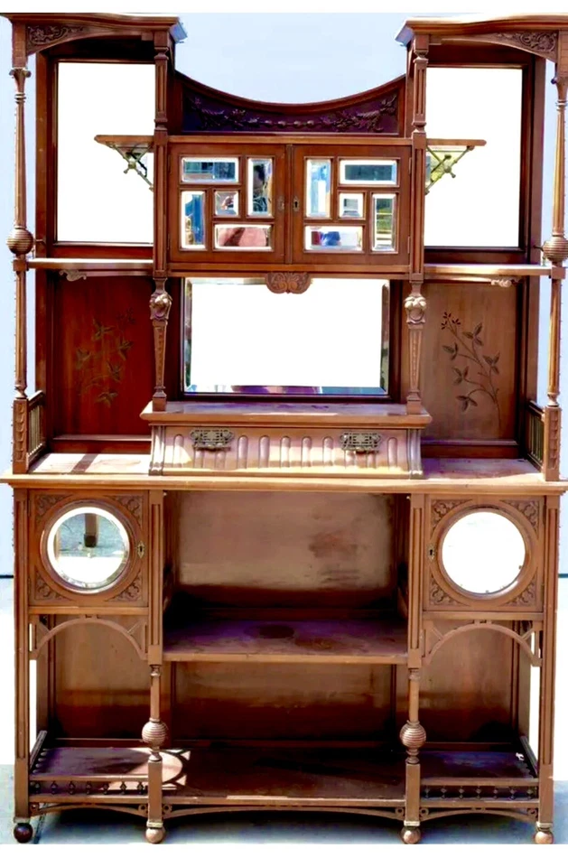 ANTIQUE VICTORIAN WOOD CABINET/ETAGERE - Image 2 of 4