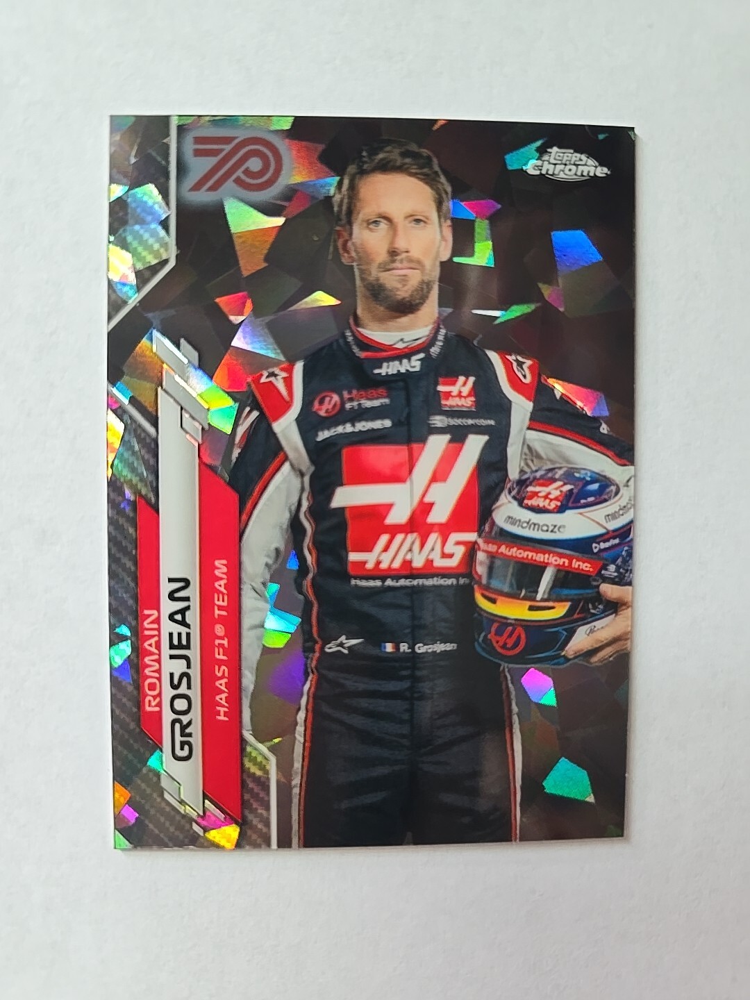 2020 Topps Chrome Formula 1 F1 Sapphire Romain Grosjean Portrait 70th /70 #17