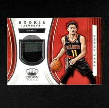 2018-19 Panini Crown Royale Rookie Jerseys Trae Young #RJ-TYG Rookie Game Worn